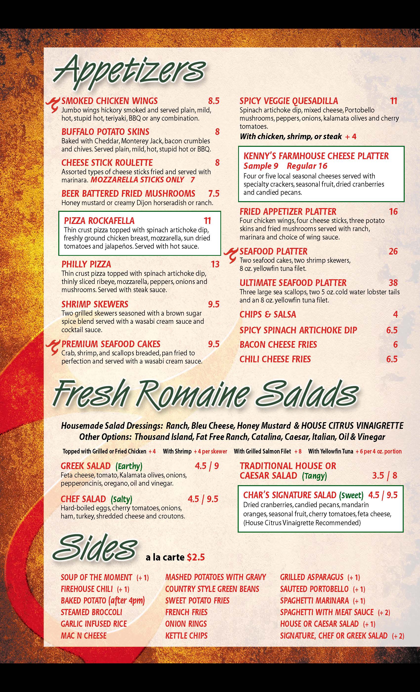 CHAR in Cookeville, TN, Menu, Page 1